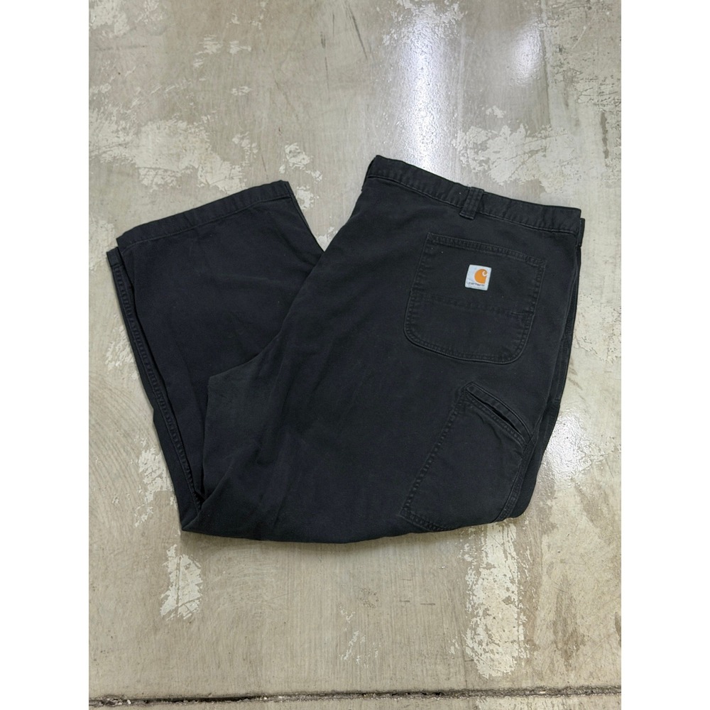 Carhartt Relaxed Fit Pants Mens 52x30 Black Good Canvas Workwear Utility